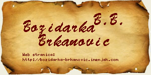 Božidarka Brkanović vizit kartica